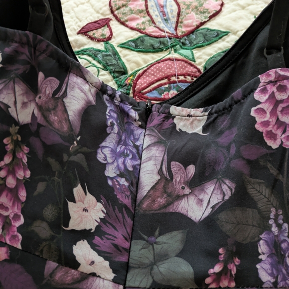 Killstar Dark Floral Dress in Purple and Black - Picture 5 of 5